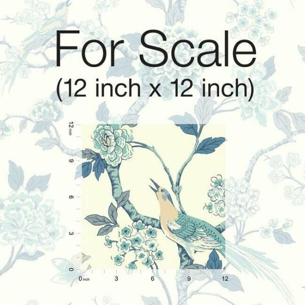Fanciful Blue & White Wallpaper