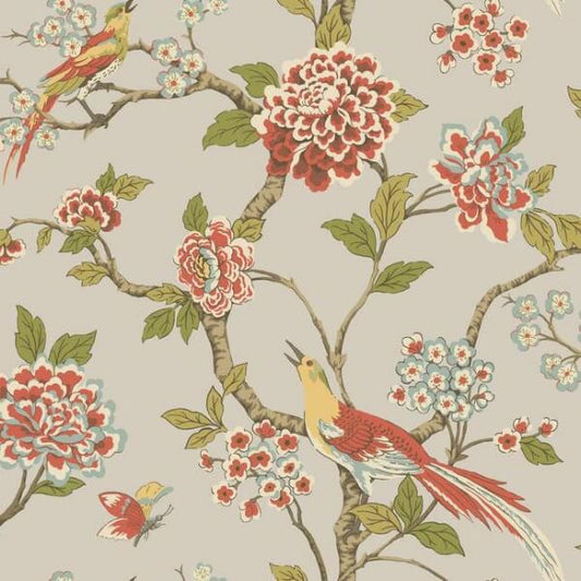 Fanciful Silver & Blue Wallpaper