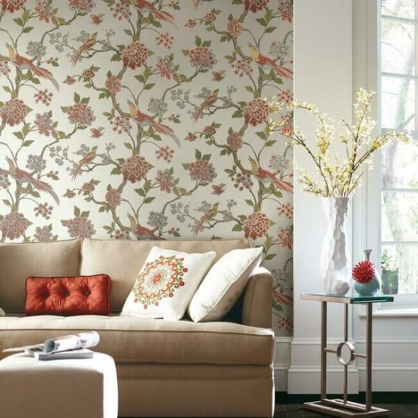 Fanciful Silver & Blue Wallpaper