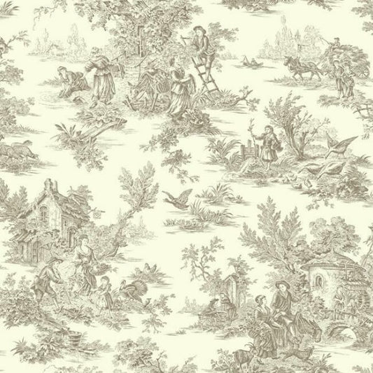 Champagne Brown & White Wallpaper