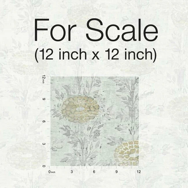 White/Gold French Marigold Wallpaper