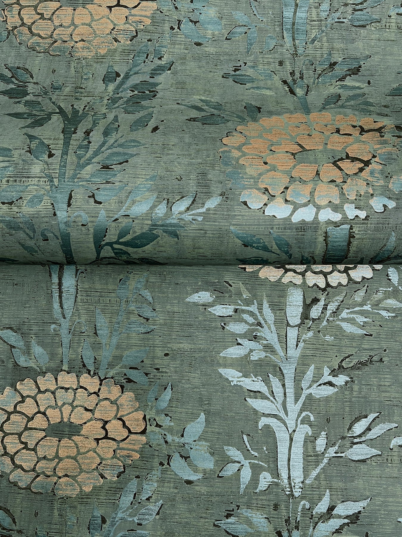 Tale/Gold Marigold Wallpaper