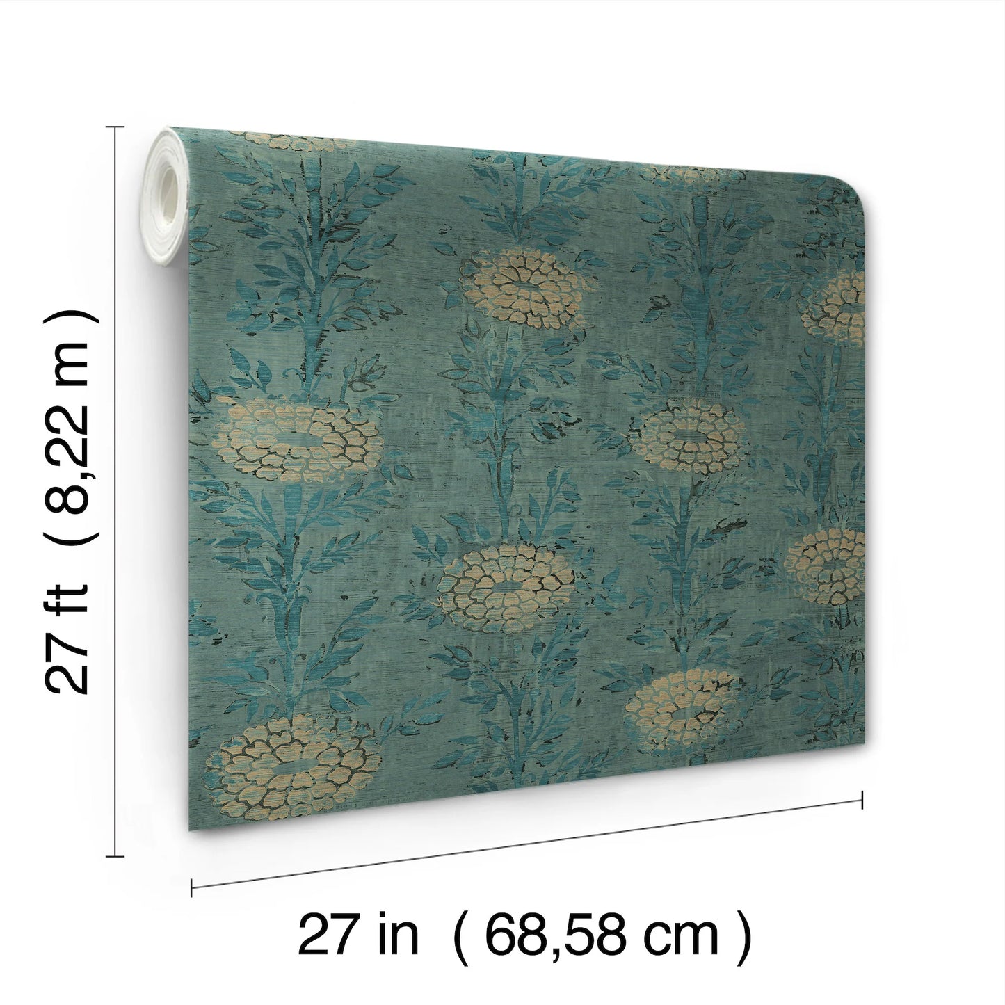 Tale/Gold Marigold Wallpaper