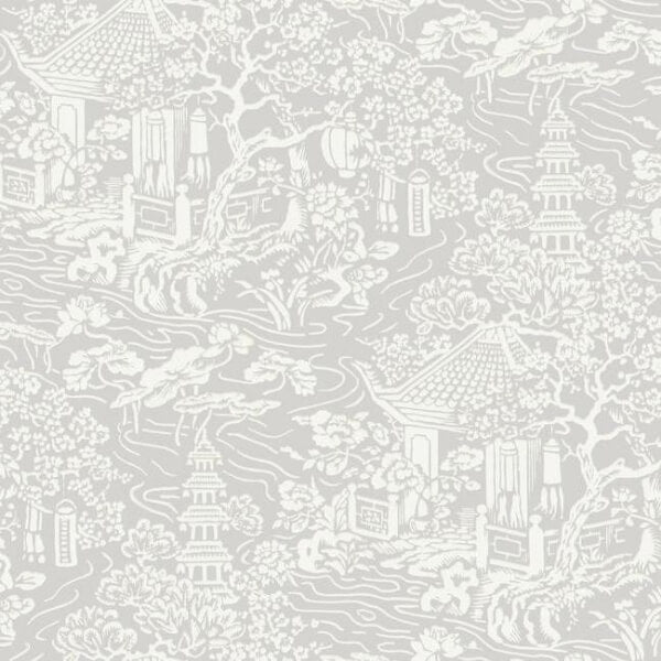 Chinoiserie Grey Wallpaper