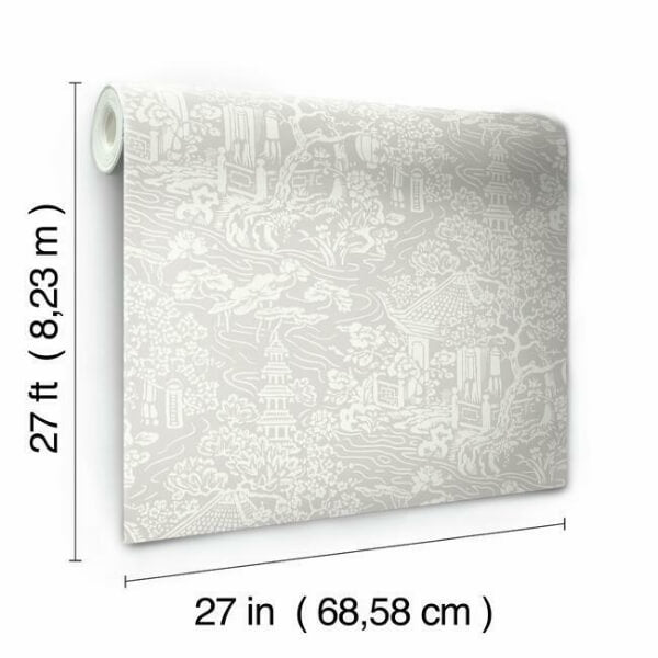 Chinoiserie Grey Wallpaper