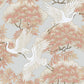 Sprig & Heron Coral Wallpaper
