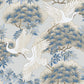 Sprig & Heron Light Blue Wallpaper