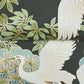 Sprig & Heron Black Wallpaper