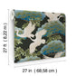 Sprig & Heron Black Wallpaper