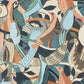 Fauvist Flock Coral & Aqua Wallpaper