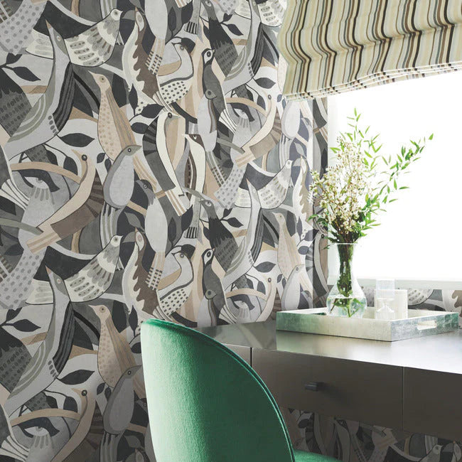 Fauvist Flock Wallpaper