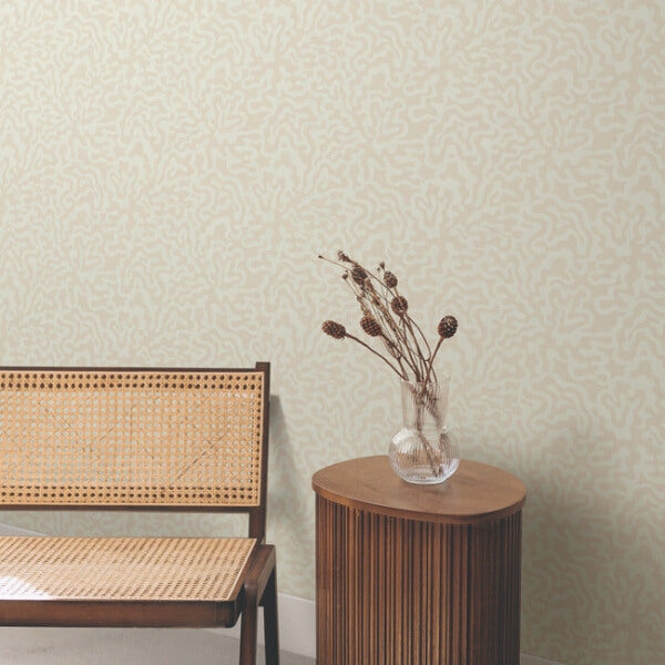 Nebulous Cloud Almond & Metallic Wallpaper