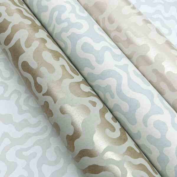 Nebulous Cloud Grey & Gold Wallpaper