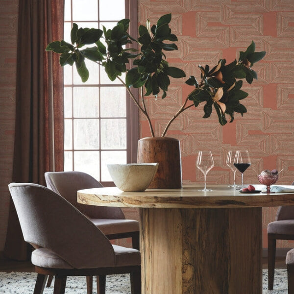 Zulu Thread Coral & Glint Wallpaper