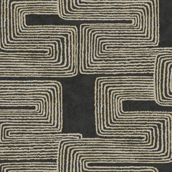Zulu Thread Black & Gold Wallpaper