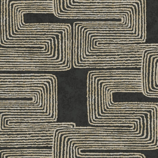 Zulu Thread Black & Gold Wallpaper