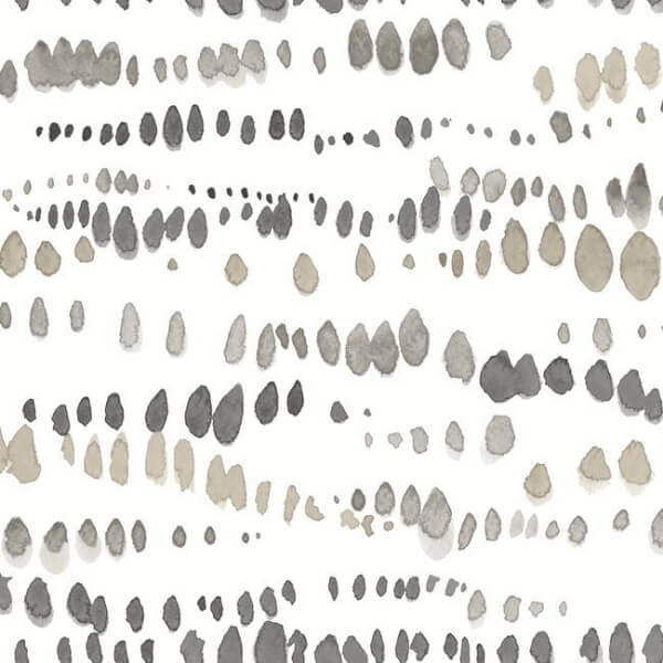Dewdrops Black & Taupe Wallpaper