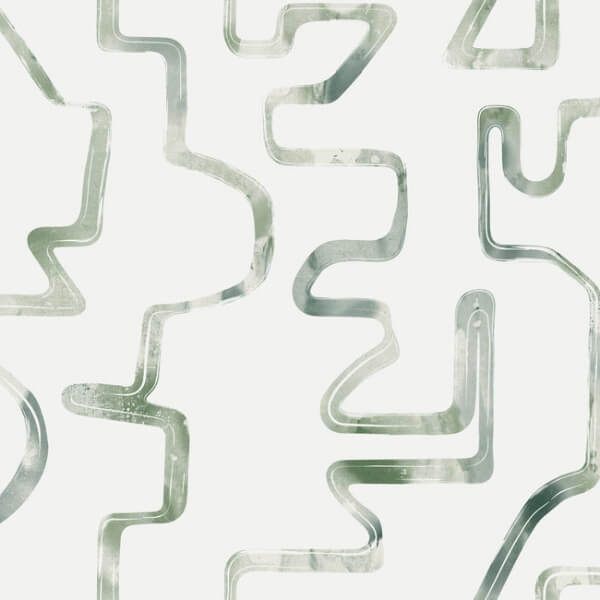 Abstract Aura Green & Grey Wallpaper