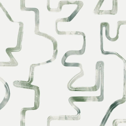 Abstract Aura Green & Grey Wallpaper