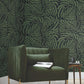 Fern Fronds Black & Green Wallpaper