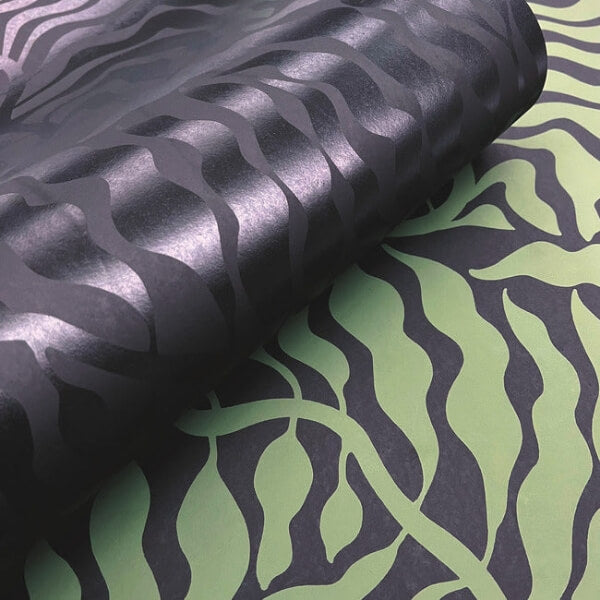 Fern Fronds Black & Green Wallpaper