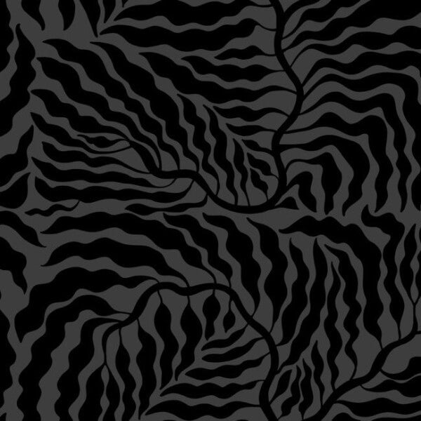 Fern Fronds Black Wallpaper