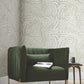 Fern Fronds Taupe & White Wallpaper