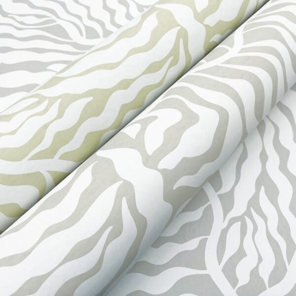 Fern Fronds Grey & White Wallpaper
