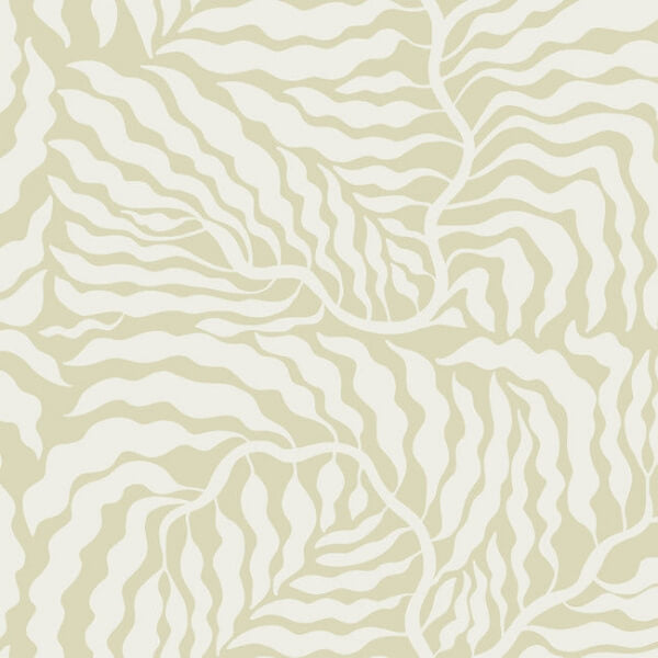Fern Fronds Light Green & White Wallpaper