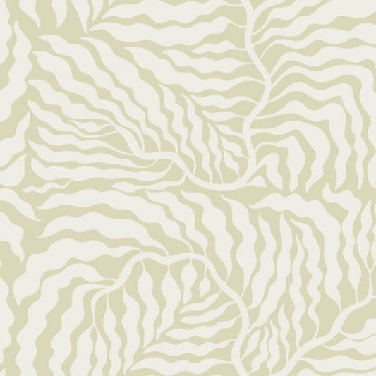 Fern Fronds Light Green & White Wallpaper
