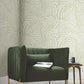 Fern Fronds Light Green & White Wallpaper