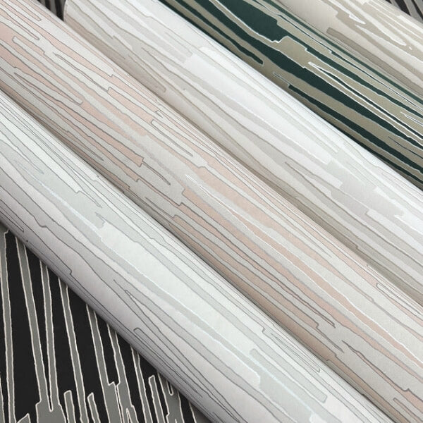 Water Reed Thatch Clay & Silver Wallpaper