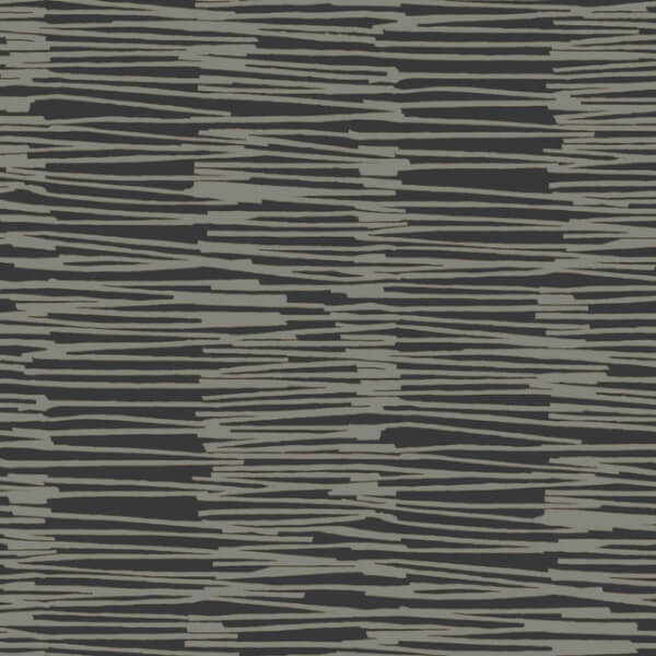 Water Reed Thatch Black & Gold Wallpaper