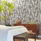 Modern Tribal Linen & Charcoal Wallpaper