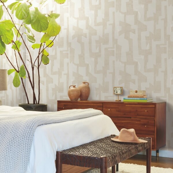 Modern Tribal Caramel & Cream Wallpaper
