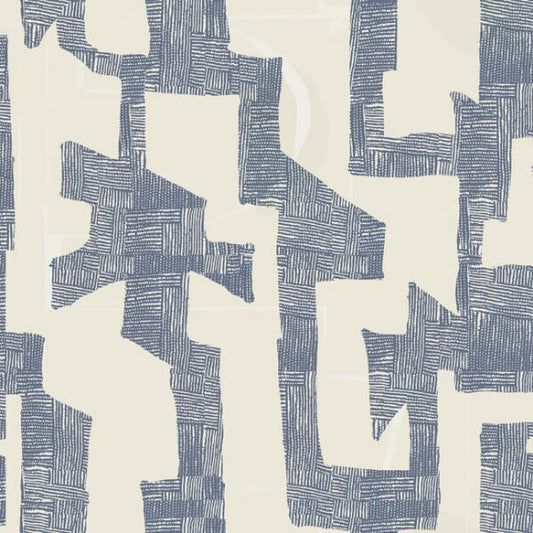 Modern Tribal Almond & Navy Wallpaper