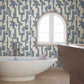 Modern Tribal Almond & Navy Wallpaper