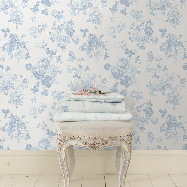 Everblooming Rosettes Dreamy Sky Cabbage Rose Bouquets Wallpaper