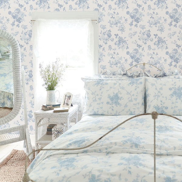 Everblooming Rosettes Dreamy Sky Cabbage Rose Bouquets Wallpaper