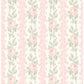 Blooming Heirloom Marie Pink Rose Stripe Wallpaper