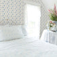 Ikat Rose Blue Small Print Wallpaper