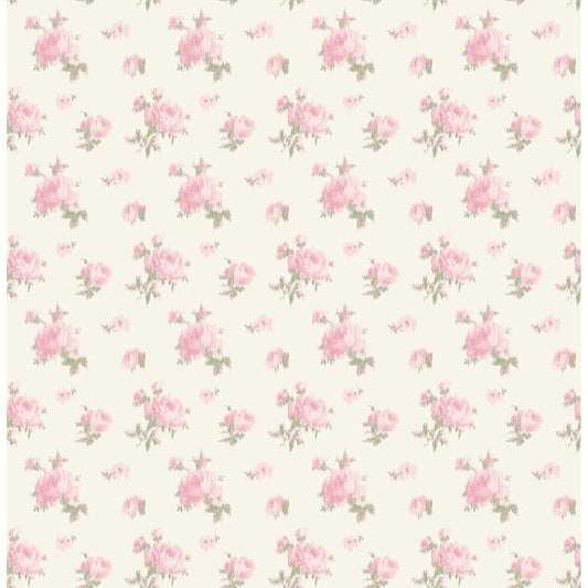 Ikat Rose Tinted Petals Small Print Wallpaper