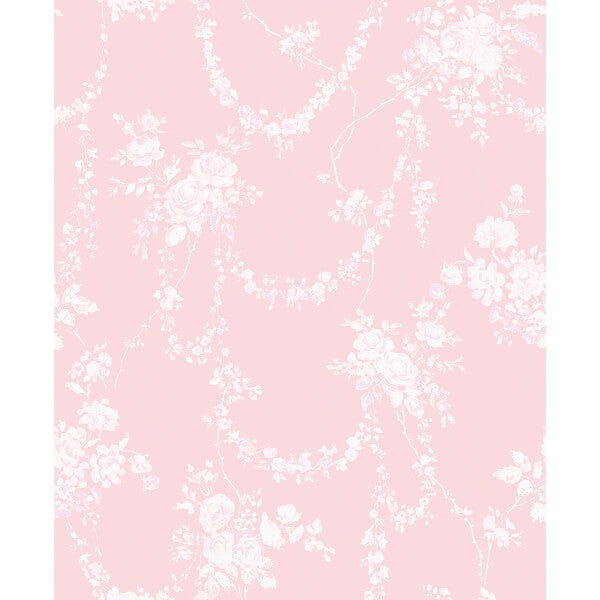 Chandelier Gates Easter Pink Floral Drape Wallpaper