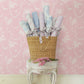 Chandelier Gates Easter Pink Floral Drape Wallpaper