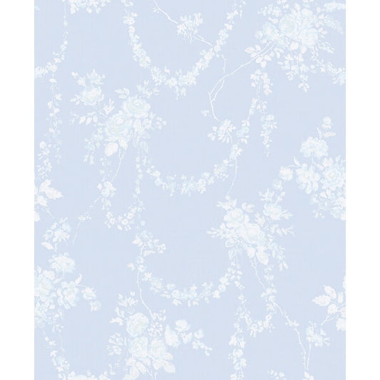 Chandelier Gates Blue Gemstone Floral Drape Wallpaper