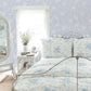 Chandelier Gates Blue Gemstone Floral Drape Wallpaper