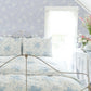 Chandelier Gates Blue Gemstone Floral Drape Wallpaper