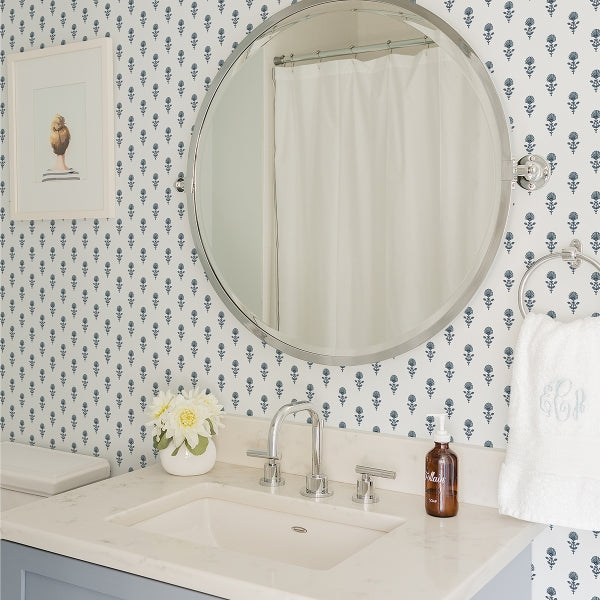 Libby Blue Heather Mini Floral Wallpaper