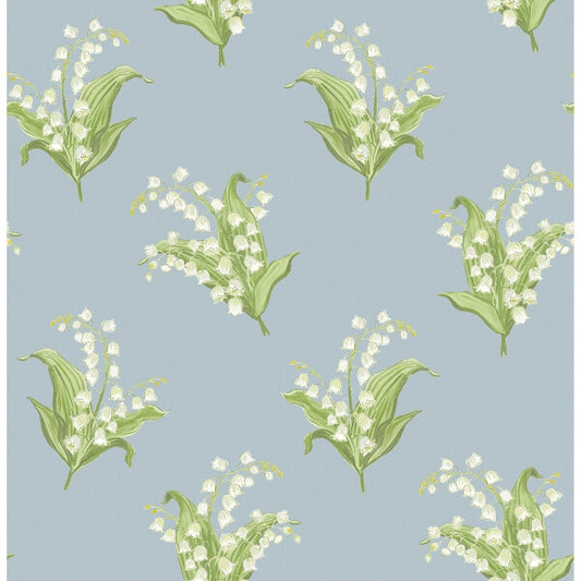 Farmington Blue Heather Lily of the Valley Wallpaper