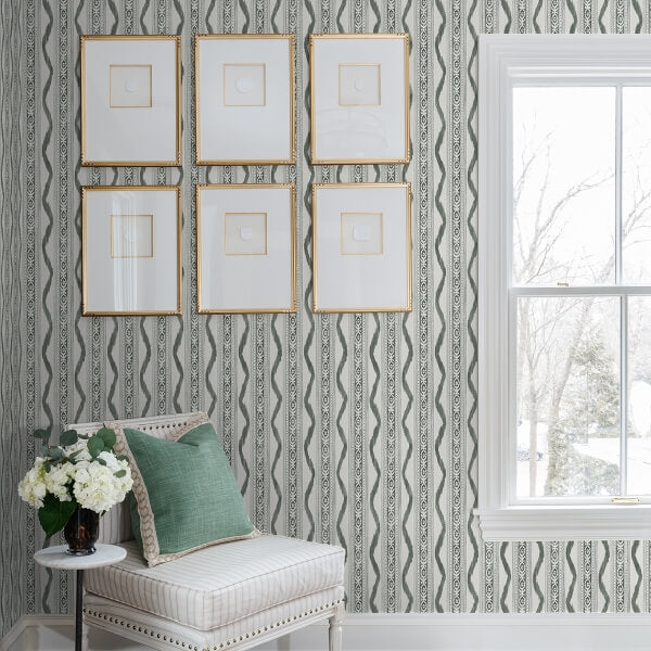 Rhys Green IKAT Stripe Wallpaper